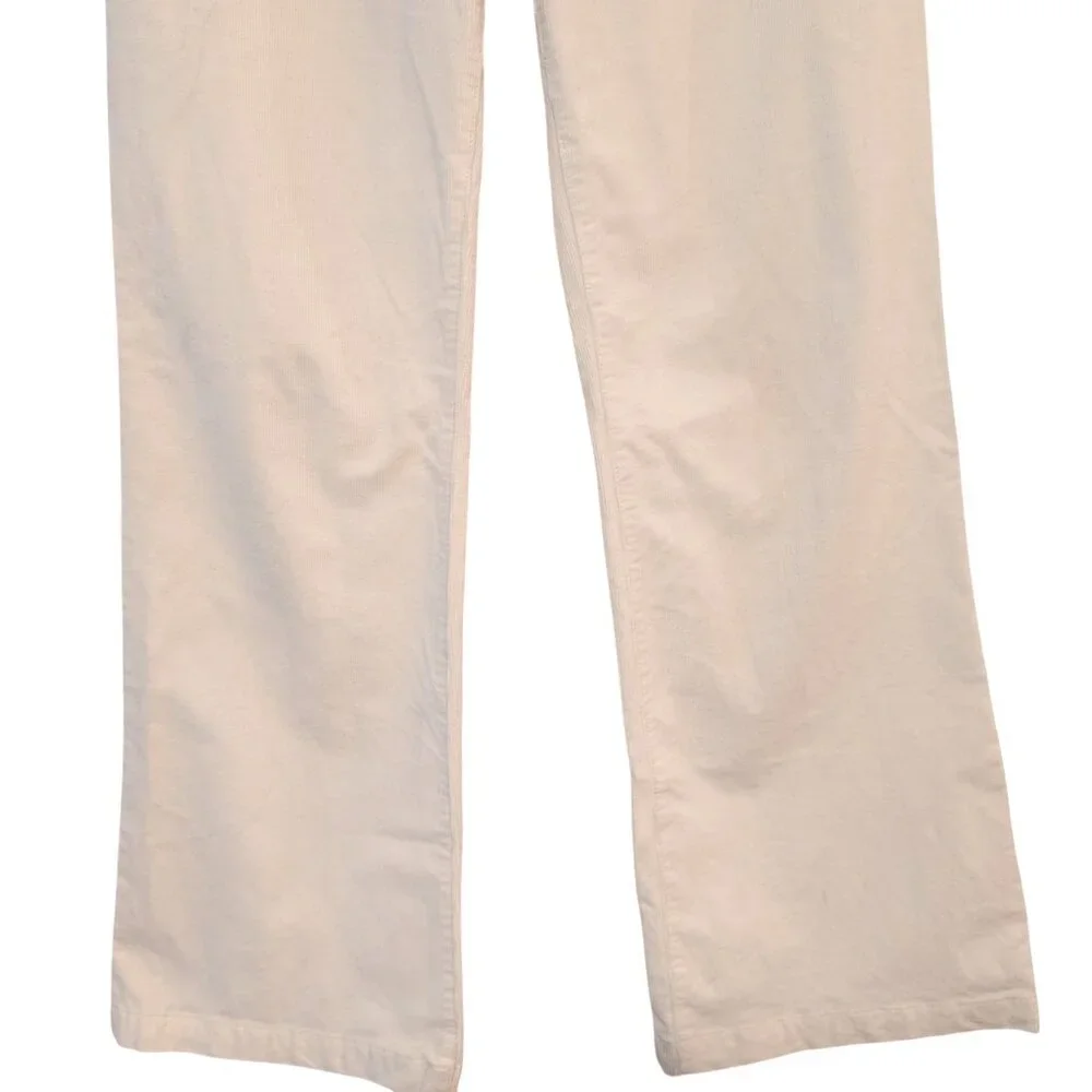 Faherty Womens Size 26 Egret White Corduroy Patch Pockets Wide Leg Pants Flaw - Picture 5 of 12